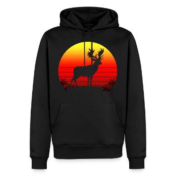 CERF SANS NOM - Sweat à capuche Premium bio Homme - noir - Devant - Nico (187cm)