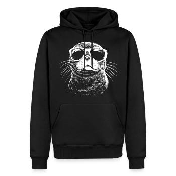 Cool Robbe Sonnenbrille Sommer Strand - Männer Premium Bio Hoodie - Schwarz - Vorne - Nico (187cm)