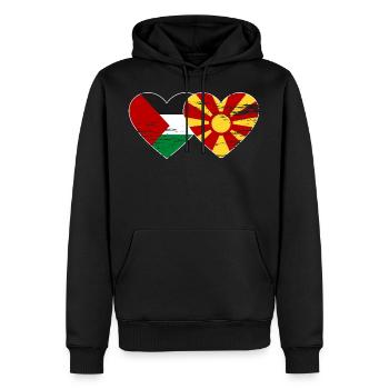 Palästina Mazedonien Flagge used - Männer Premium Bio Hoodie - Schwarz - Vorne - Nico (187cm)
