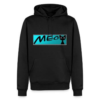 süße Katze MEOW Katzen Kater Miezekatze - Männer Premium Bio Hoodie - Schwarz - Vorne - Nico (187cm)