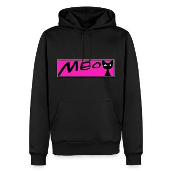 süße Katze MEOW Katzen Kater Miezekatze - Männer Premium Bio Hoodie - Schwarz - Vorne - Nico (187cm)