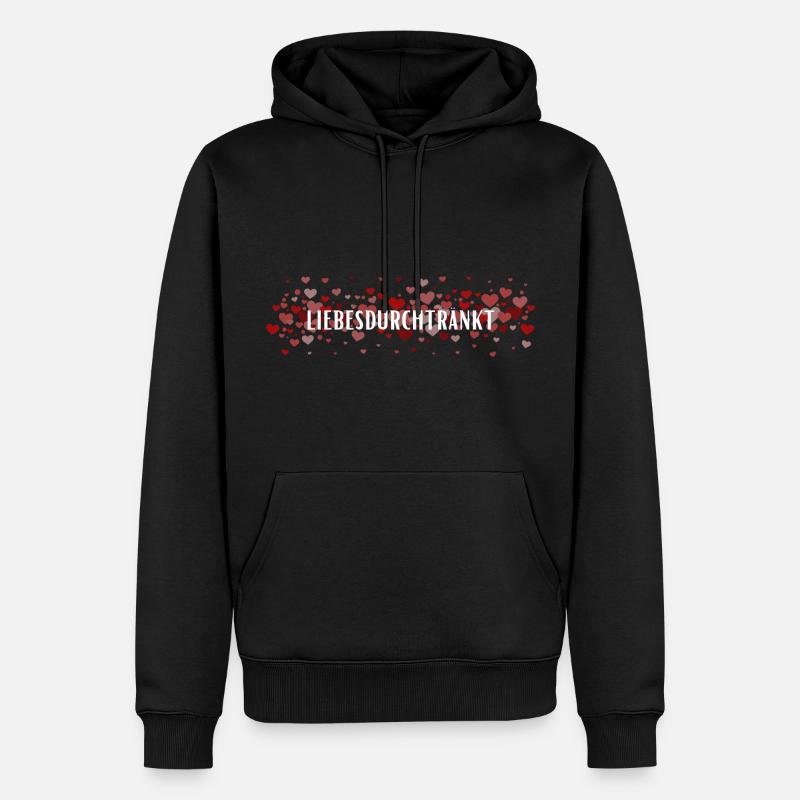Blanc gorgé d’amour - Sweat à capuche Premium bio Homme - noir