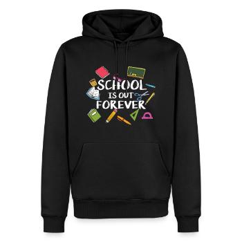 L'école est pour toujours - Retraite scolaire - Sweat à capuche Premium bio Homme - noir - Devant - Nico (187cm)