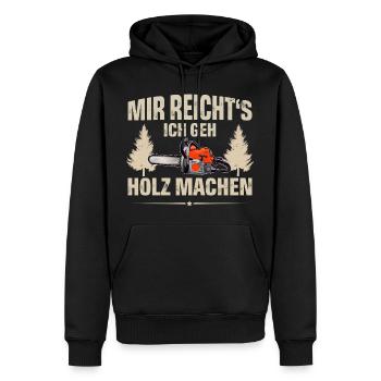 Holzfäller - Männer Premium Bio Hoodie - Schwarz - Vorne - Nico (187cm)