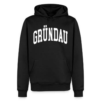 Gründau - Männer Premium Bio Hoodie - Schwarz - Vorne - Nico (187cm)