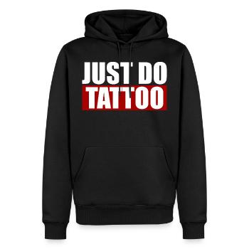Just do tattoo inked Tattoos white - Männer Premium Bio Hoodie - Schwarz - Vorne - Nico (187cm)