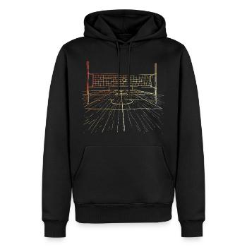 Retro Volleyballplatz - Männer Premium Bio Hoodie - Schwarz - Vorne - Nico (187cm)