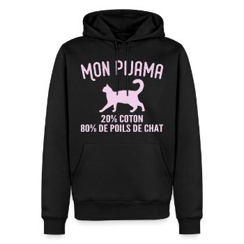 Pyjama De Poils De Chat Humour - Sweat à capuche Premium bio Homme - noir - Devant - Nico (187cm)