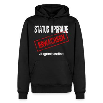 Jugendweihe - Jugendweihe 2026 - Männer Premium Bio Hoodie - Schwarz - Vorne - Nico (187cm)