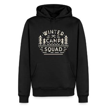 Wintercamp Squad Camping Ausflug Mountain Camper - Männer Premium Bio Hoodie - Schwarz - Vorne - Nico (187cm)
