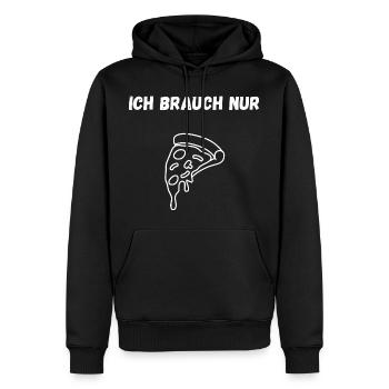 Pizza Shirt – I just need pizza saying - Men’s Premium Organic Hoodie - black - Front - Nico (187cm)