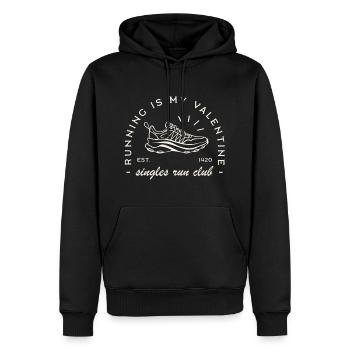 Club de course drôle de la Saint-Valentin - Sweat à capuche Premium bio Homme - noir - Devant - Nico (187cm)