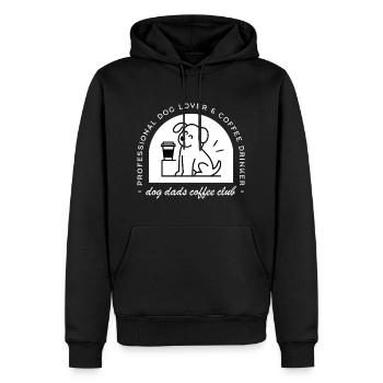 Witziger Hunde-Vater- und Kaffeeliebhaberclub - Männer Premium Bio Hoodie - Schwarz - Vorne - Nico (187cm)