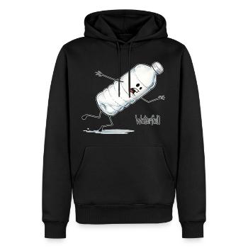 Waterfall – Fallende Wasserflasche Cartoon - Männer Premium Bio Hoodie - Schwarz - Vorne - Nico (187cm)