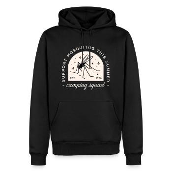 Camping-Mücken-Witz-Lager-Squad sarkastische Zitate - Männer Premium Bio Hoodie - Schwarz - Vorne - Nico (187cm)