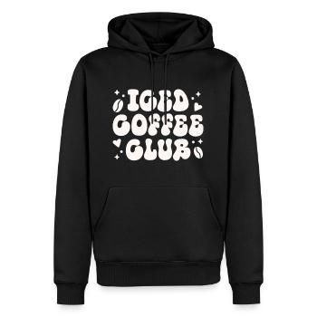 Latte cold brew club de café glacé - Sweat à capuche Premium bio Homme - noir - Devant - Nico (187cm)