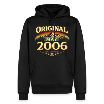 20th Birthday Gift Original May 2006 - Men’s Premium Organic Hoodie - black - Front - Nico (187cm)
