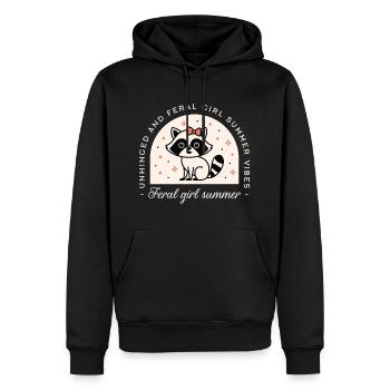 Wildes Mädchen Sommerwaschbär - Männer Premium Bio Hoodie - Schwarz - Vorne - Nico (187cm)