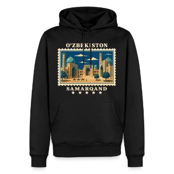 Usbekistan Samarqand Vintage Reisemarke - Männer Premium Bio Hoodie - Schwarz - Vorne - Nico (187cm)