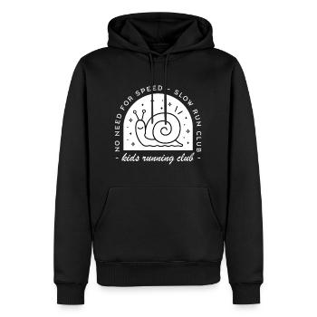 Kinder laufen Club Kinderlaufgruppe - Männer Premium Bio Hoodie - Schwarz - Vorne - Nico (187cm)