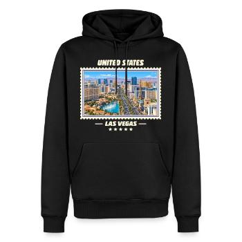Vereinigte Staaten Las Vegas Vintage Reisemarke - Männer Premium Bio Hoodie - Schwarz - Vorne - Nico (187cm)