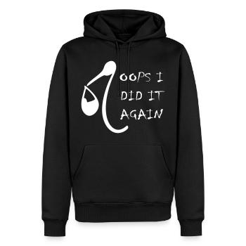oops je l'ai fait à nouveau - Sweat à capuche Premium bio Homme - noir - Devant - Nico (187cm)