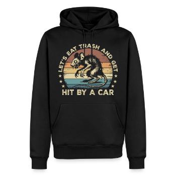 Let's Eat Trash and Get Hit By A Car - Possum - Men’s Premium Organic Hoodie - black - Front - Nico (187cm)