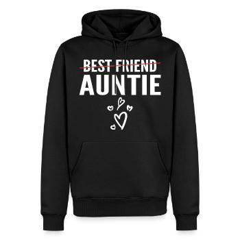 Promoted to Auntie - Best Friend to Auntie - Sweat à capuche Premium bio Homme - noir - Devant - Nico (187cm)