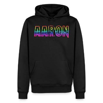 aaron rs rainbow - Sweat à capuche Premium bio Homme - noir - Devant - Nico (187cm)
