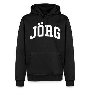 Jörg - Männer Premium Bio Hoodie - Schwarz - Vorne - Nico (187cm)