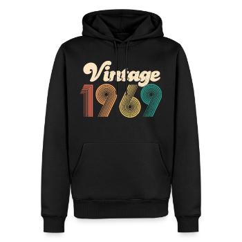 Vintage 1969 vintage de cadeau anniversaire 50e ' - Sweat à capuche Premium bio Homme - noir - Devant - Nico (187cm)