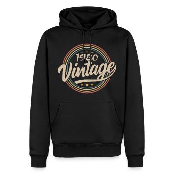 1980er Jahre Vintage 1980er Jahre Geburtstagsgeschenk - Retro Stil 1980er Jahre - Männer Premium Bio Hoodie - Schwarz - Vorne - Nico (187cm)
