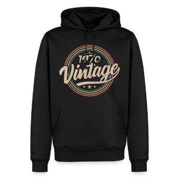 1970er Jahre Vintage 1970er Jahre Geburtstagsgeschenk - Retro Stil 1970er Jahre - Männer Premium Bio Hoodie - Schwarz - Vorne - Nico (187cm)