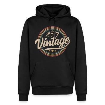2017 Vintage 2017 Birthday Gift - Retro Style 2017 - Sweat à capuche Premium bio Homme - noir - Devant - Nico (187cm)