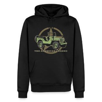 The American Legend - Men’s Premium Organic Hoodie - black - Front - Nico (187cm)