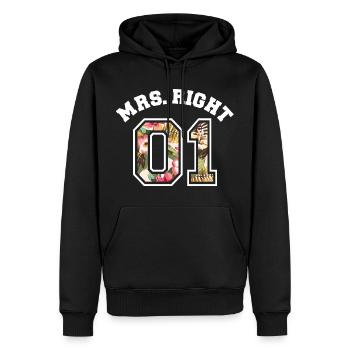 Mrs Right 01 - Sweat à capuche Premium bio Homme - noir - Devant - Nico (187cm)