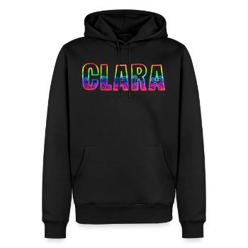 clara rs regenbogen - Männer Premium Bio Hoodie - Schwarz - Vorne - Nico (187cm)