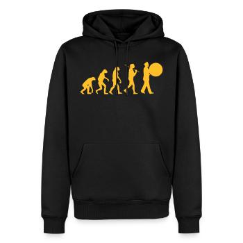 Evolution tambour drôle fanfare - Sweat à capuche Premium bio Homme - noir - Devant - Nico (187cm)