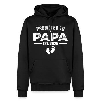 Befördert zum Papa Est 2025 Lustig für den neuen Papa - Männer Premium Bio Hoodie - Schwarz - Vorne - Nico (187cm)