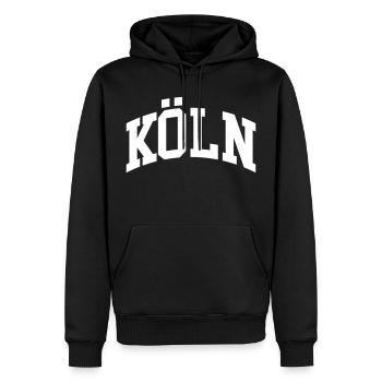 Cologne - Sweat à capuche Premium bio Homme - noir - Devant - Nico (187cm)