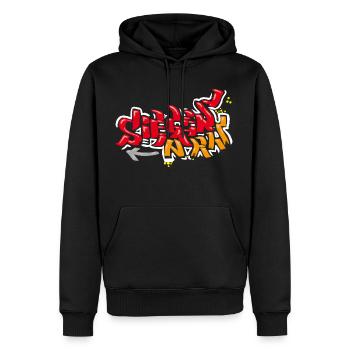 Siegen NRW - Grafitti - Männer Premium Bio Hoodie - Schwarz - Vorne - Nico (187cm)