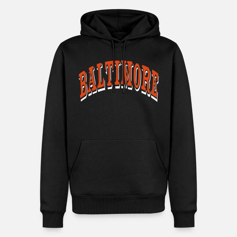 Baltimore - Männer Premium Bio Hoodie - Schwarz