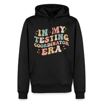 My Testing Coordinator Era Groovy Teacher Test Day - Sweat à capuche Premium bio Homme - noir - Devant - Nico (187cm)