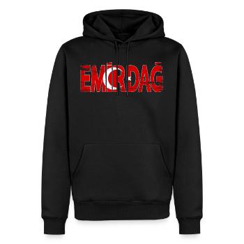 Emirdag Turquie Afyon d’occasion - Sweat à capuche Premium bio Homme - noir - Devant - Nico (187cm)