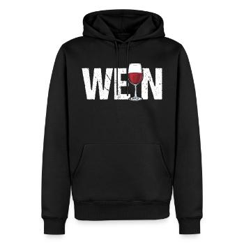 J’ai du vin amour verre à vin vin alcool raisin - Sweat à capuche Premium bio Homme - noir - Devant - Nico (187cm)