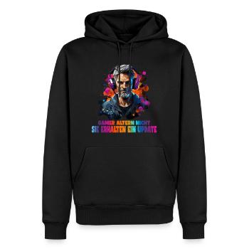 Lustiges Gamer TShirt mit Spruch - Männer Premium Bio Hoodie - Schwarz - Vorne - Nico (187cm)