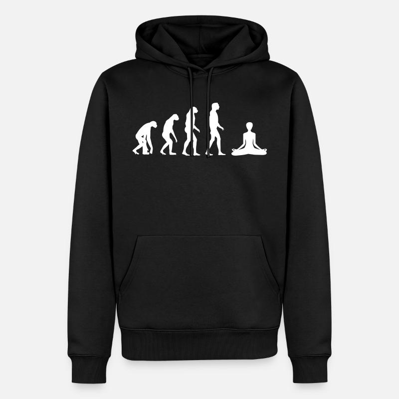 yoga evolution - Sweat à capuche Premium bio Homme - noir