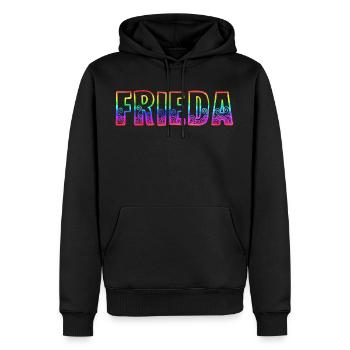 frieda rs arc-en-ciel - Sweat à capuche Premium bio Homme - noir - Devant - Nico (187cm)