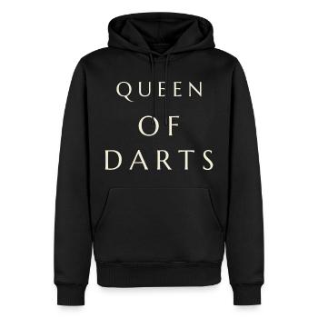 Queen of Darts Gift Wife Mother Darts - Men’s Premium Organic Hoodie - black - Front - Nico (187cm)