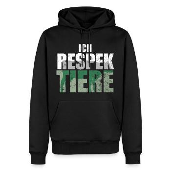 Ich Respektiere Tiere Tierschutz Rind Vegan - Männer Premium Bio Hoodie - Schwarz - Vorne - Nico (187cm)